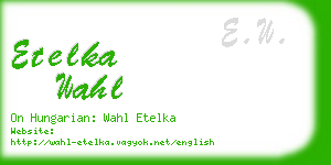 etelka wahl business card